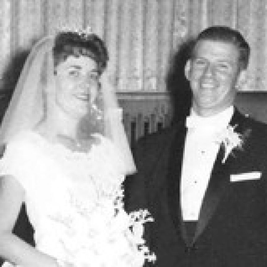 Mr. and Mrs. Frank on their wedding day