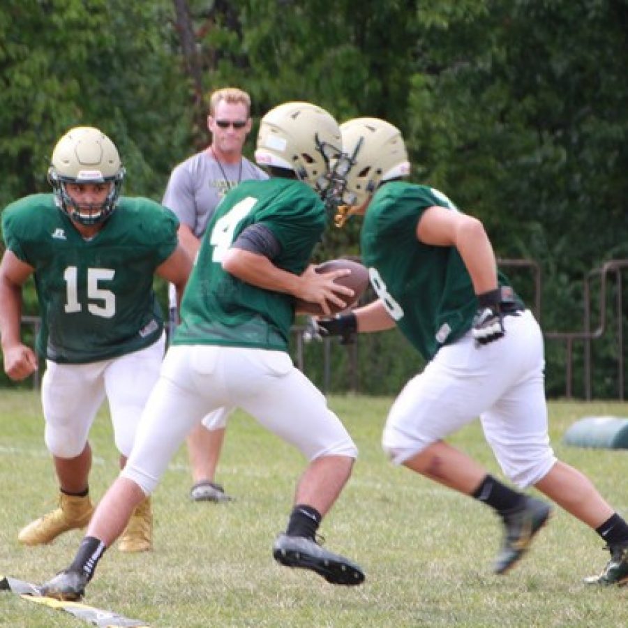 The Football Flyers scrimmage in advance of their win last Friday.