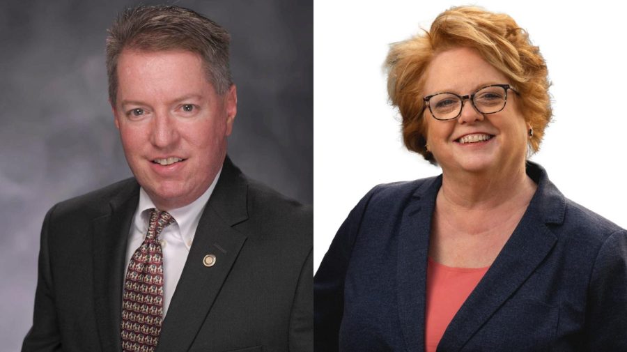 Republican Rep. Michael ODonnell, left, and Ann Zimpfer, right. 