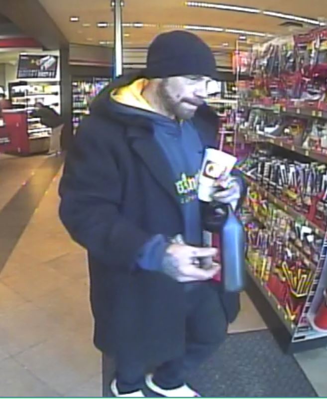 The suspect as seen in an image pulled from security cameras. 
