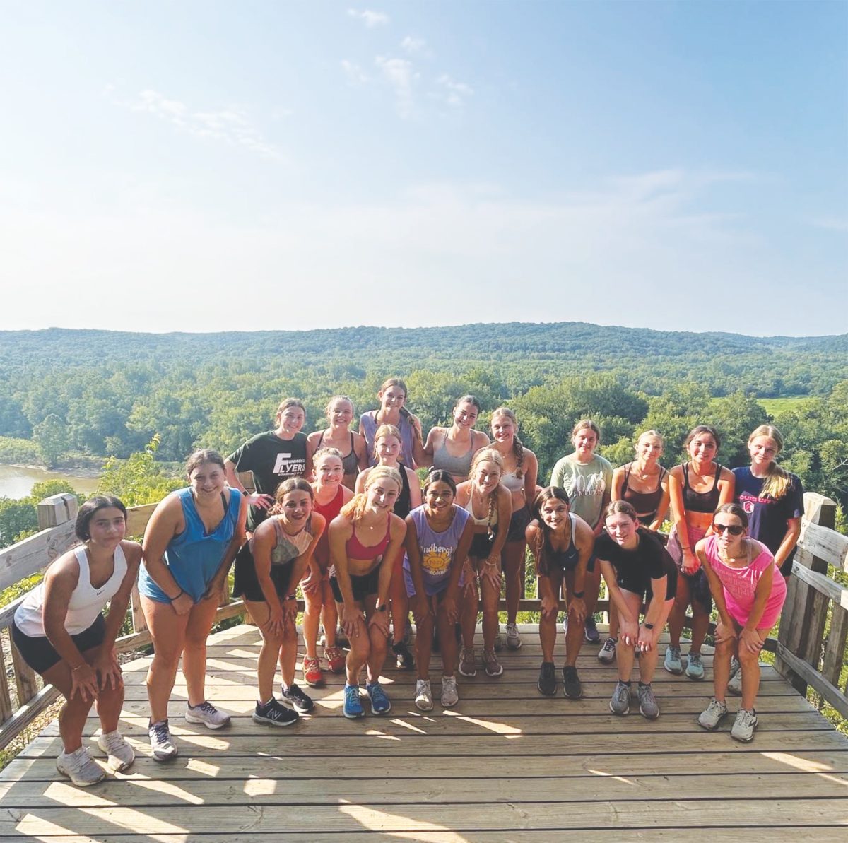 With a solid summer training session under their belt, the 45 girls on the LHS girls cross country team are ready to build on that energy in the 2023 season. Photo courtesy of the LHS girls cross country Instagram page, @lindberghgirlsxc. 