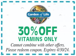 Healthy Shopper – Garden of Life 30% Off – April 2024