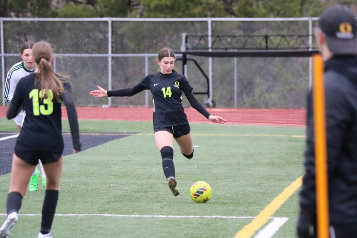 The Oakville High School and Mehlville High School soccer teams compete in a matchup Tuesday, March 26. OHS won 2-0. Photo courtesy of the Mehlville School District. 