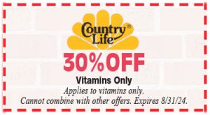 Healthy Shopper – Country Life 30% Off  – August 2024