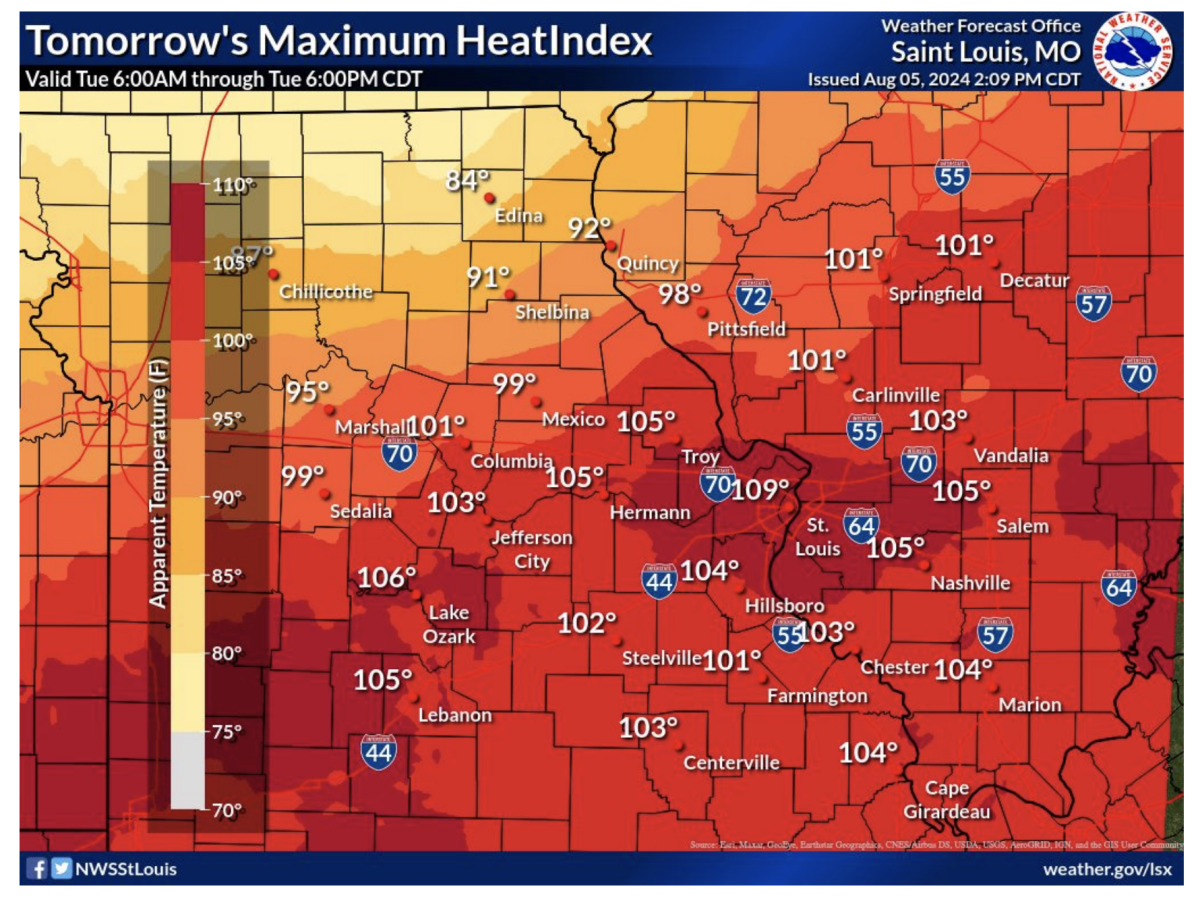 Dangerous heat returns to St. Louis region Tuesday – St. Louis Call ...