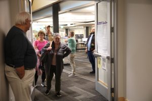 Voters line up to vote in the 2024 general election at the Grant’s View Branch of the St. Louis County Library, 9700 Musick Road.