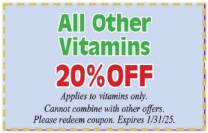 Healthy Shopper – All Other Vitamins 20% Off  – Jan 2025