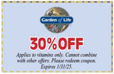 Healthy Shopper – Garden of Life 30% Off – Jan 2025