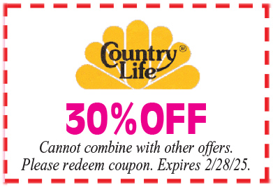 Healthy Shopper – Country Life 30% Off  – Feb 2025