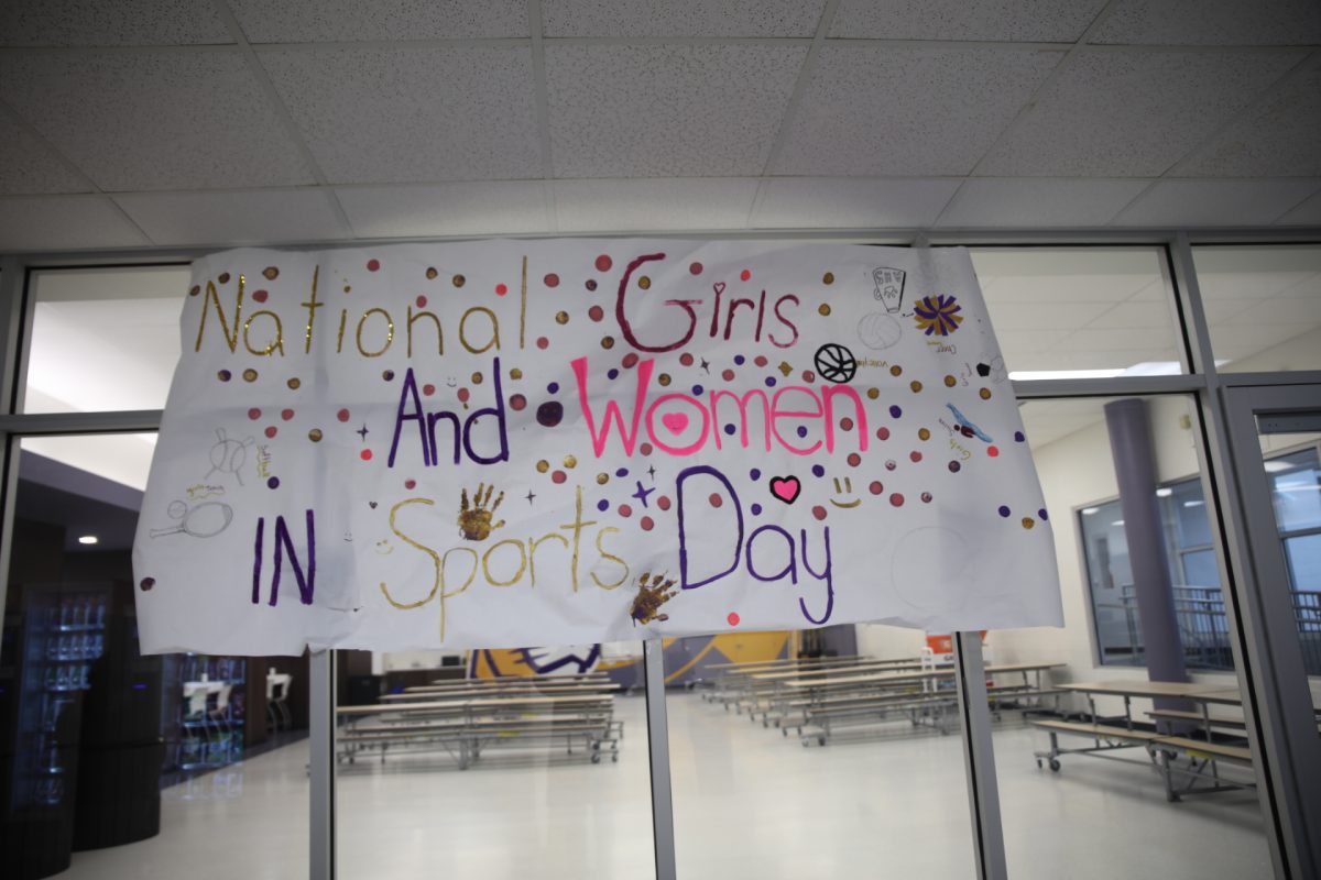 Signs reading "National Girls and Women in Sports Day" covered the walls of Affton High School.