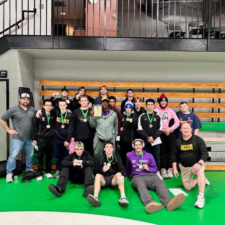 The Affton boys wrestling team at the  2025 South Side Invitational tournament. Photo courtesy of the Affton School District.