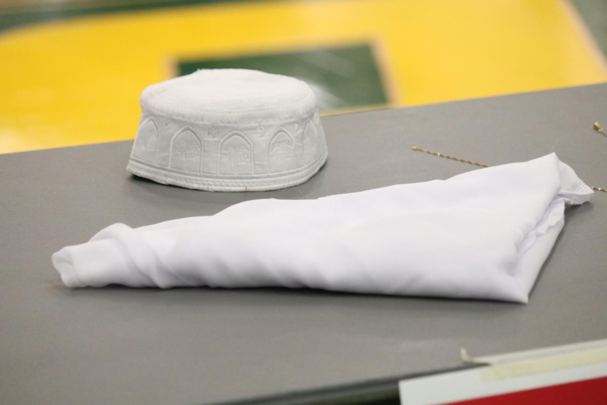 The Egyptian table showcases cultural garments.