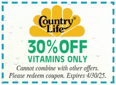 Healthy Shopper – Country Life 30% Off  – April 2025