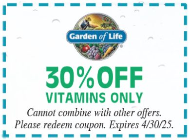 Healthy Shopper – Garden of Life 30% Off – April 2025
