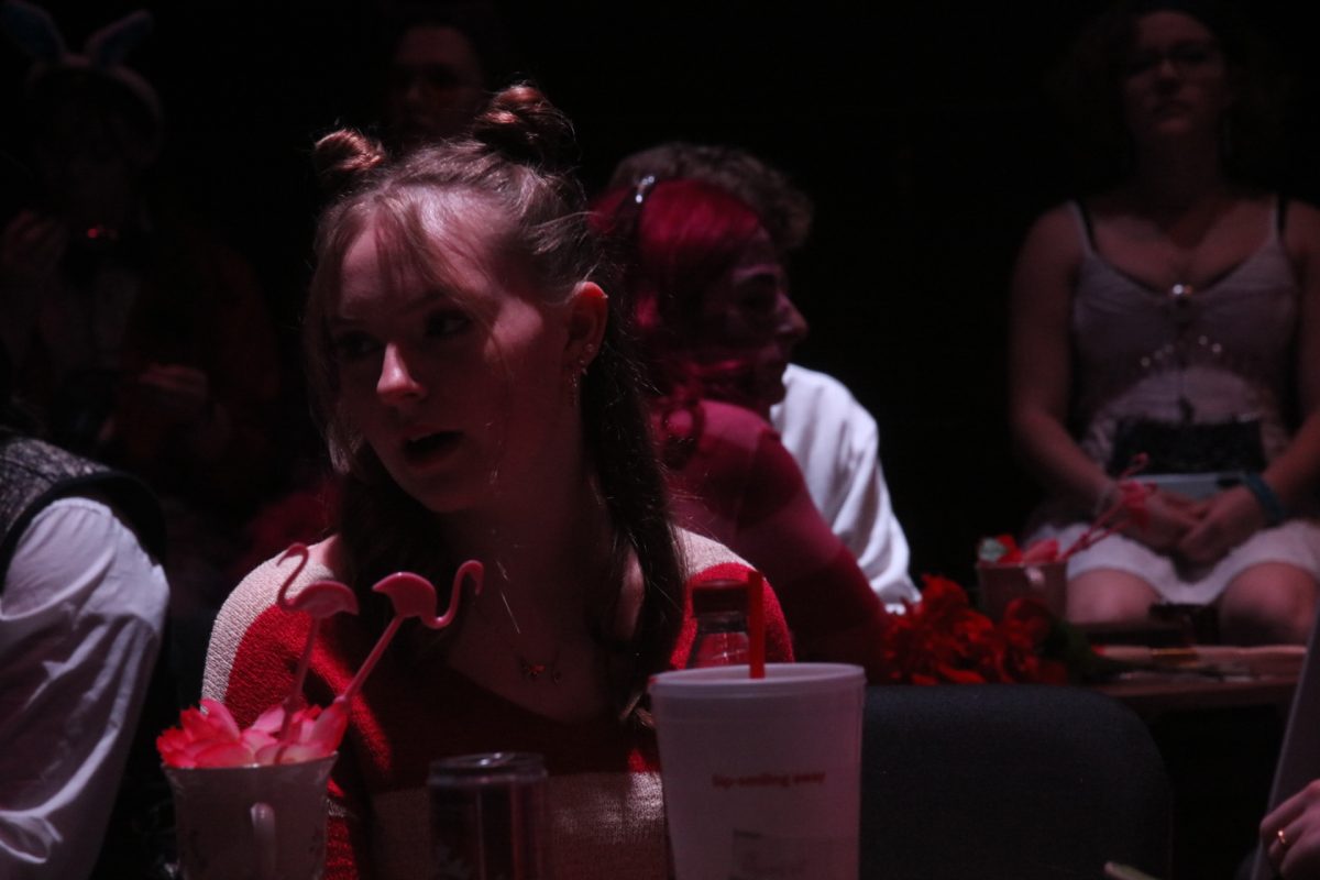 A Lindbergh thespian talks to her friends in between awards.