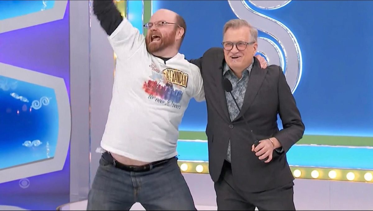 Alex Braun with Drew Carey, the host of The Price Is Right. Photo coutresy of Alex Braun.