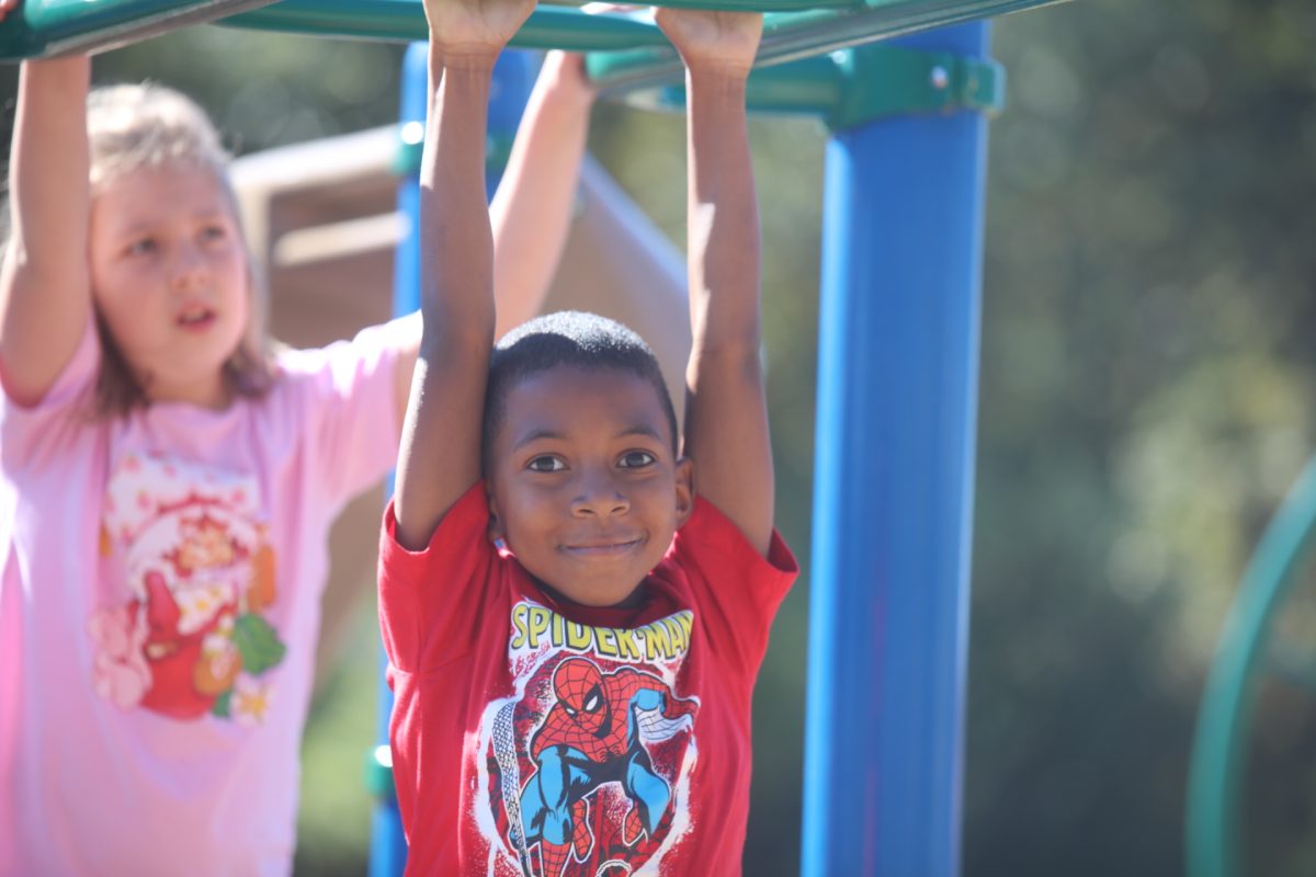 Beasley Elementary School second graders play on The Mr. Mike Playground during recess on Oct. 22. 