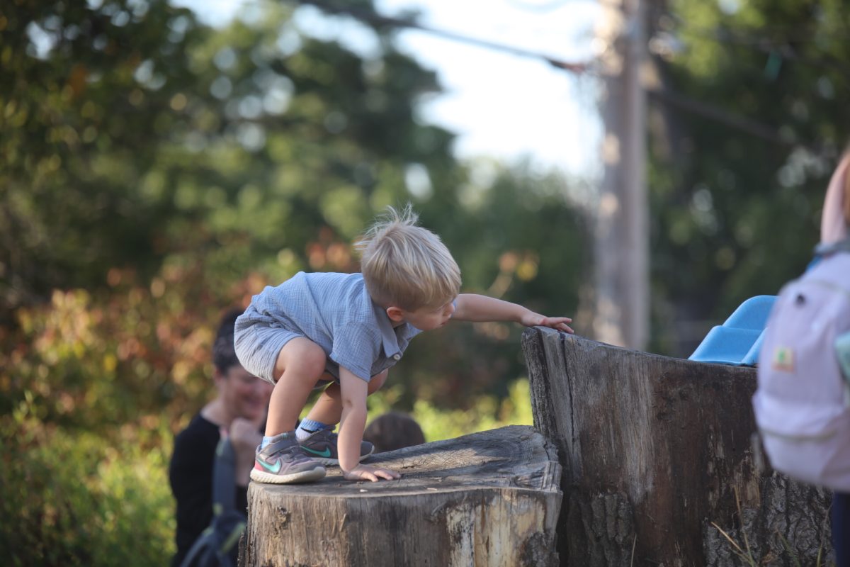 Children played on the rustic playground of the Episcopal Church of the Advent, 9373 Garber Road, where Agape Adventure Academy holds its classes.