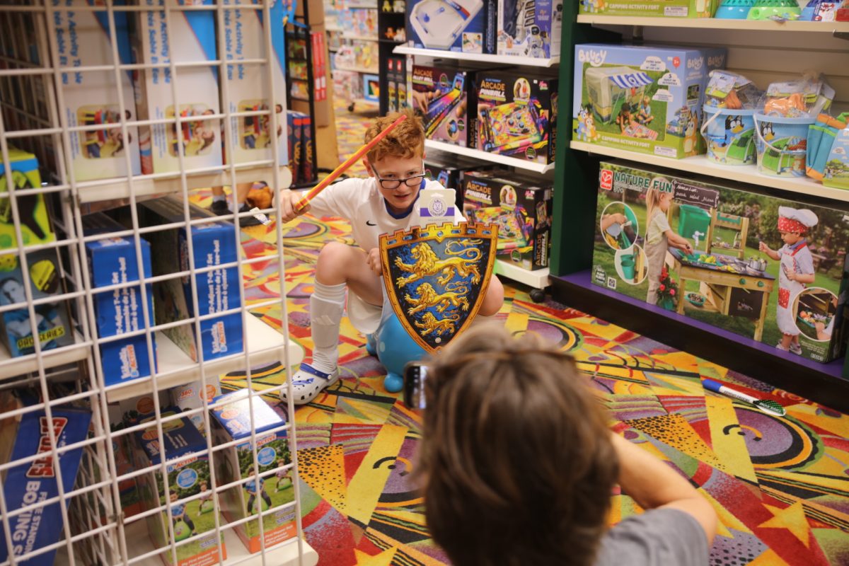 Thomas Jefferson faculty member Myra Miller documents students playing. The TJ class will later use the short videos to make promotional content for Circle of Knowledge.