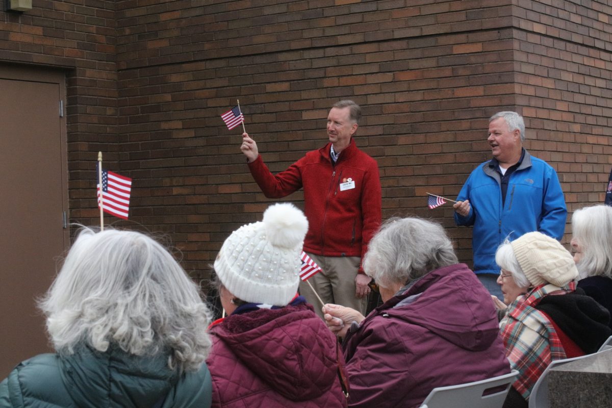 At the ceremony, the Armed Forces Medley was played. Attendees were asked to wave their flags for the official songs of the branches of the military if they knew someone who served in that branch.