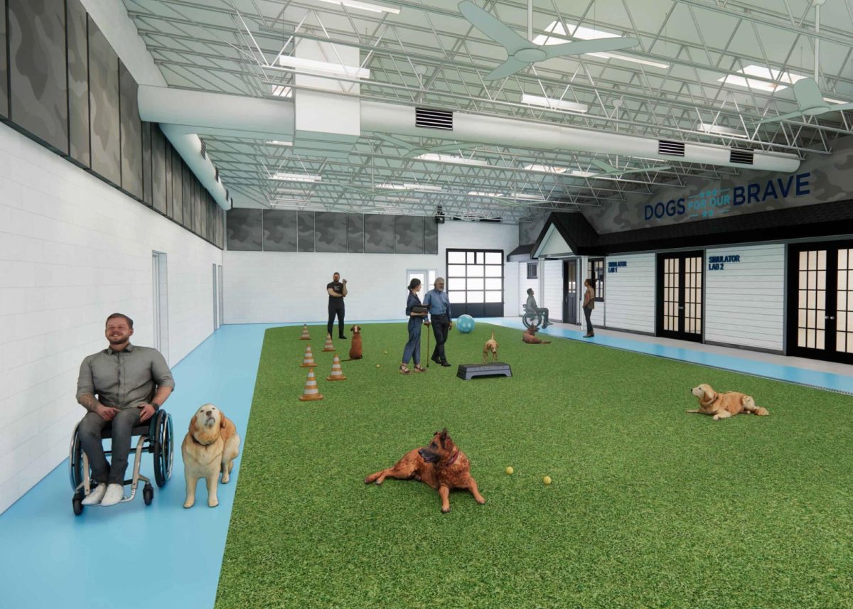 Rendering of Dogs For Our Brave's new Crestwood location. Image courtesy of Crestwood.