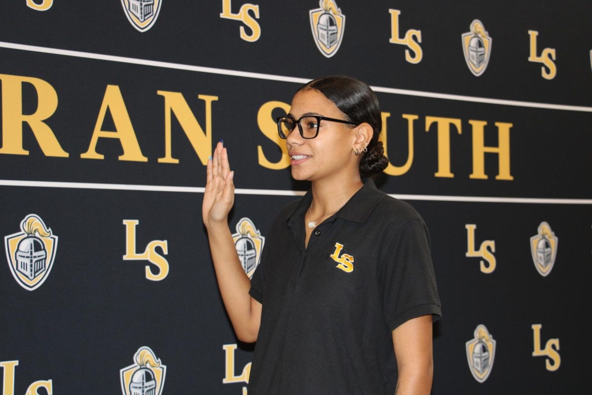 Jayda Sulzer at her swearing-in ceremony with the Army National Guard on Dec. 11 at Lutheran South. Photo courtesy of Lutheran South.