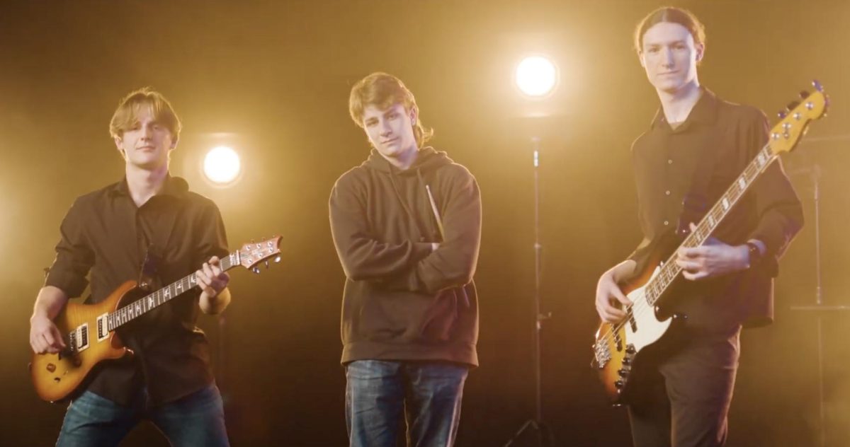 Local teen band "Hurry." From L-R: Joey Roggen, Ray Rieser and Fin Clark. Photo courtesy of Teen Talent.