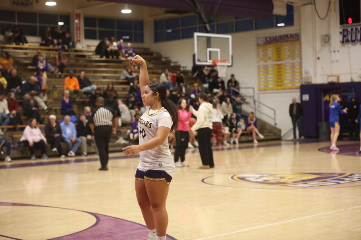 Affton junior Kaleia Shae practices her shot during pregame warmups.