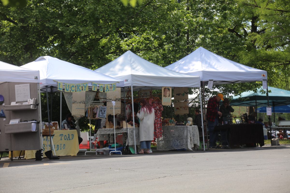 The Makers Market took place at Watson Trail Park on May 2. Tents lined the walkway, selling art and other goods.