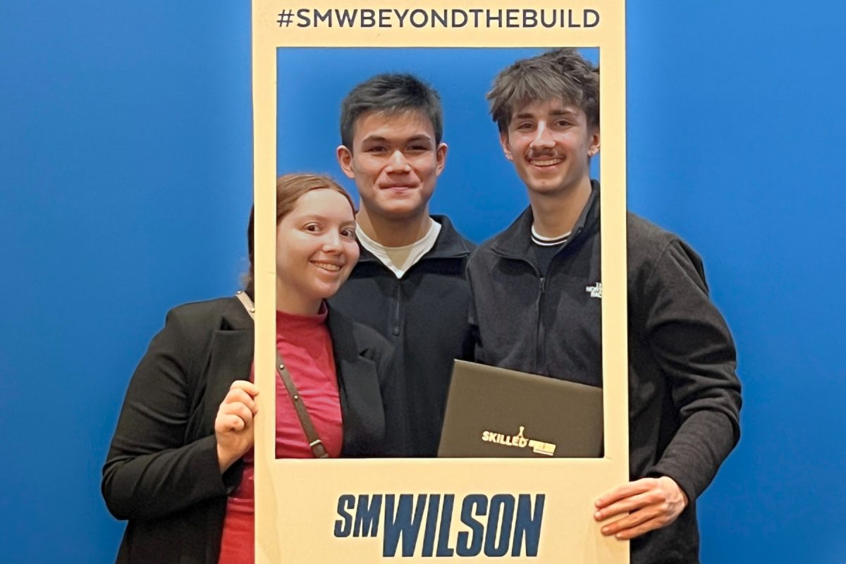 L-R: Holly Davis (Lindbergh High School), Cong Vo (Bayless High School) and Emir Husic (Affton High School). Photo courtesy of Rachel Wagner.