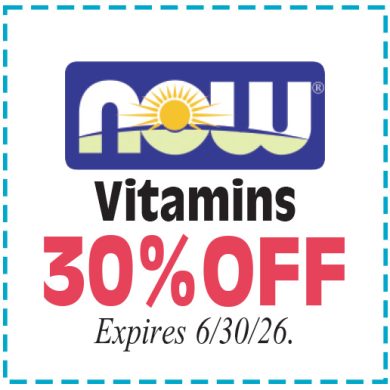Healthy Shopper NOW Vitamins 30% Off