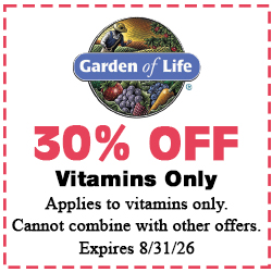 Healthy Shopper Garden of Life 30% off