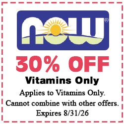 Healthy Shopper NOW Vitamins 30% Off