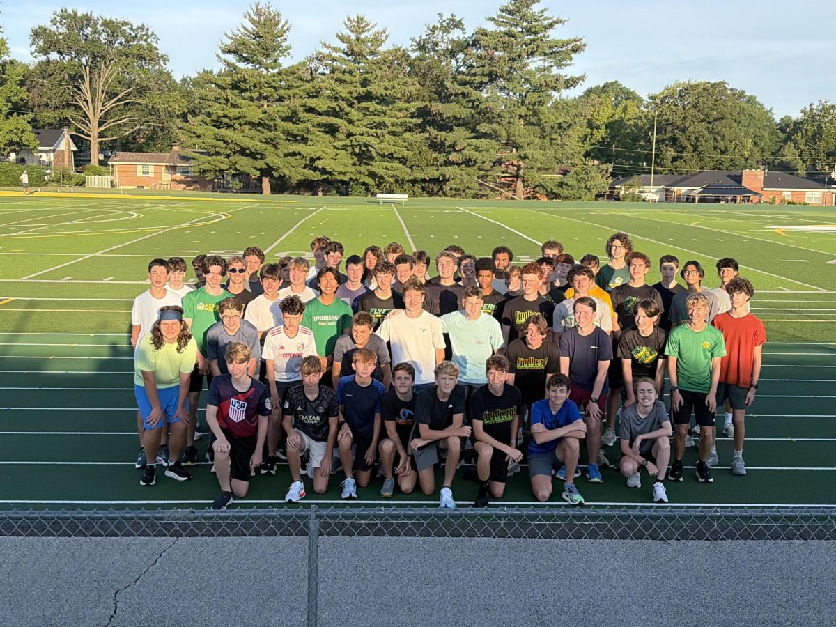 The Lindbergh Flyers boys cross country team is the largest it’s been in years, with 70 runners on its roster. The team looks to its returning members for strength and success. Photo courtsey of Stephen Glover.