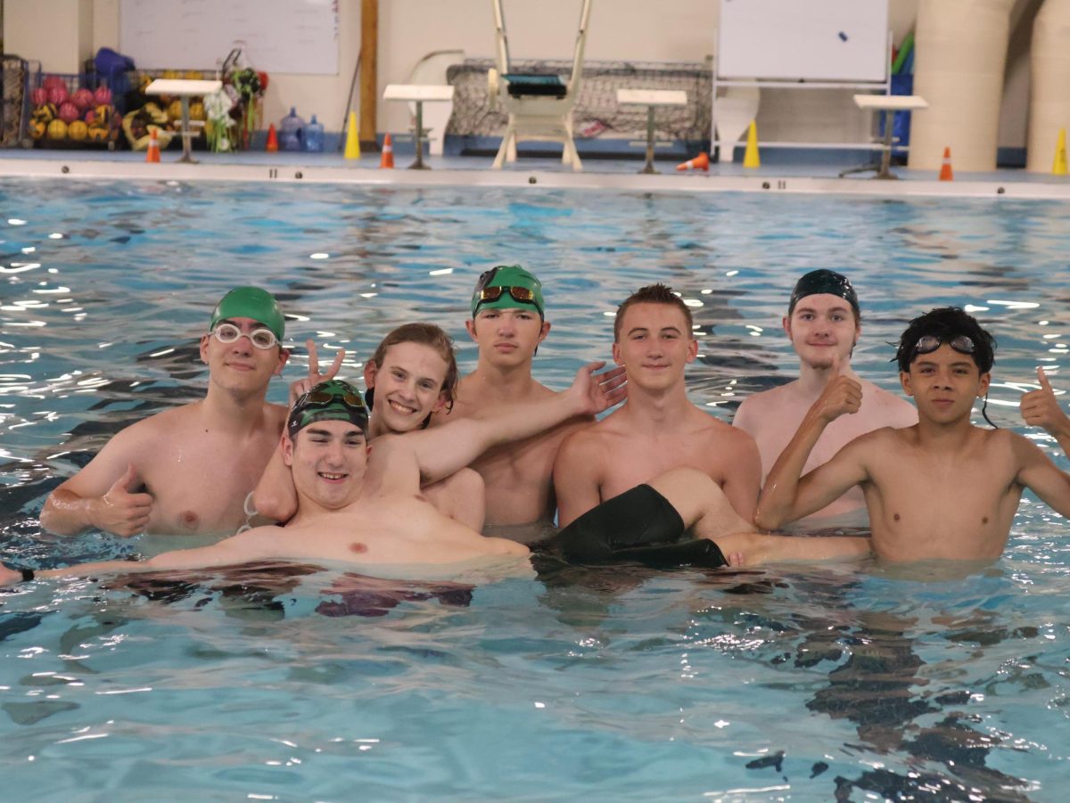 The Mehlville boys swim team had just three swimmers last season. With eight this year, the team is optimistic about its relay races. Photo courtesy of the Mehlville School District.