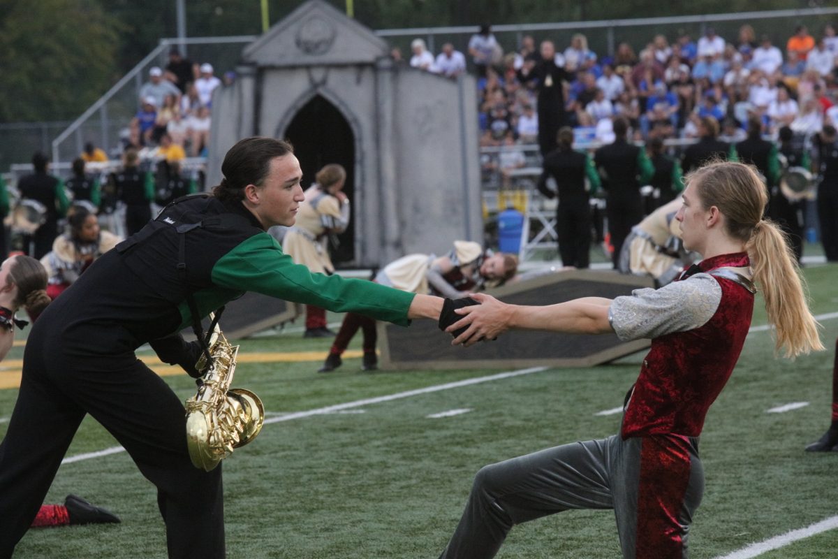 The performance by Lindbergh High School’s Spirit of St. Louis Marching Band and color guard, entitled "Immortal Heart," featured dance in addition to music. 