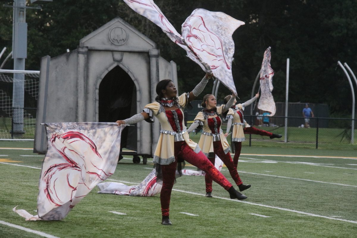 Lindbergh High School's color guard performs "Immortal Heart" at the district's first responders and military appreciation night, held Sept. 11.