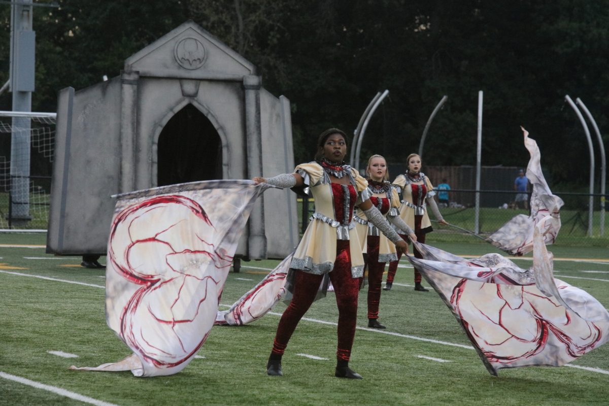Lindbergh High School's color guard performs "Immortal Heart" at the district's first responders and military appreciation night, held Sept. 11.