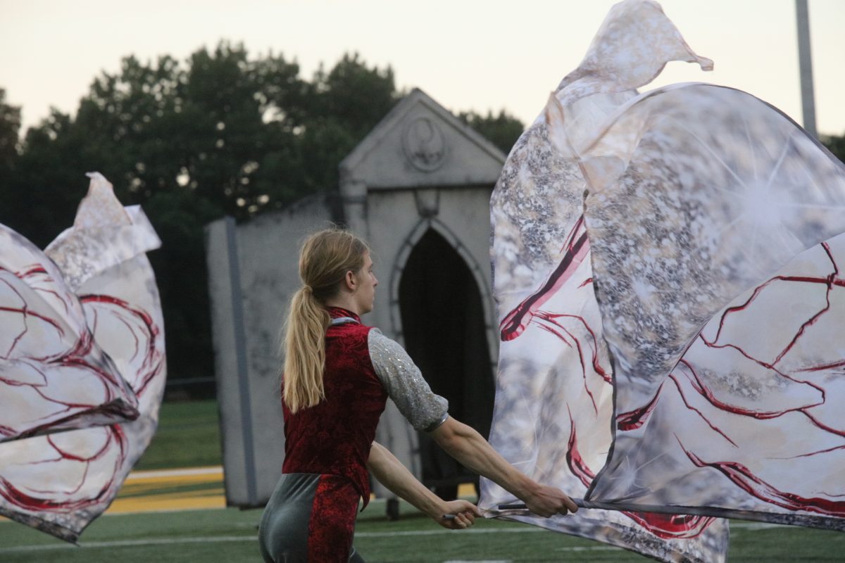 Lindbergh High School's color guard performs "Immortal Heart" at the district's first responders and military appreciation night, held Sept. 11.