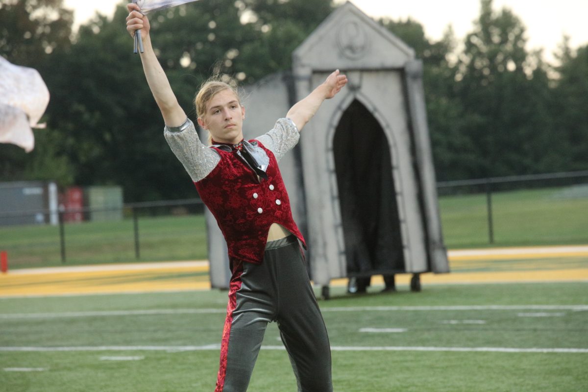 Lindbergh High School's color guard performs "Immortal Heart" at the district's first responders and military appreciation night, held Sept. 11.