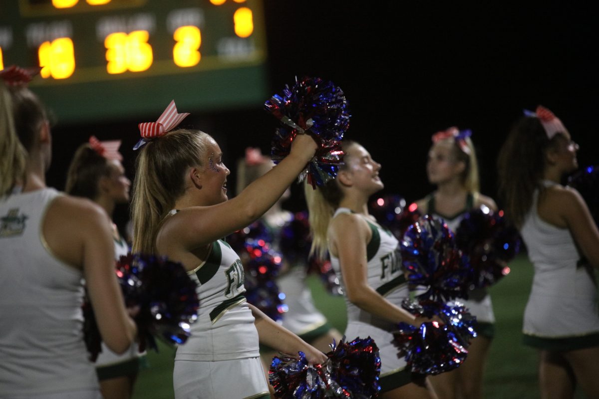 In accordance with the patriotic theme, Lindbergh's cheerleaders swapped their typical pom poms for red, white and blue at the school's Sept. 11 game.
