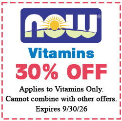 Healthy Shopper NOW Vitamins 30% Off