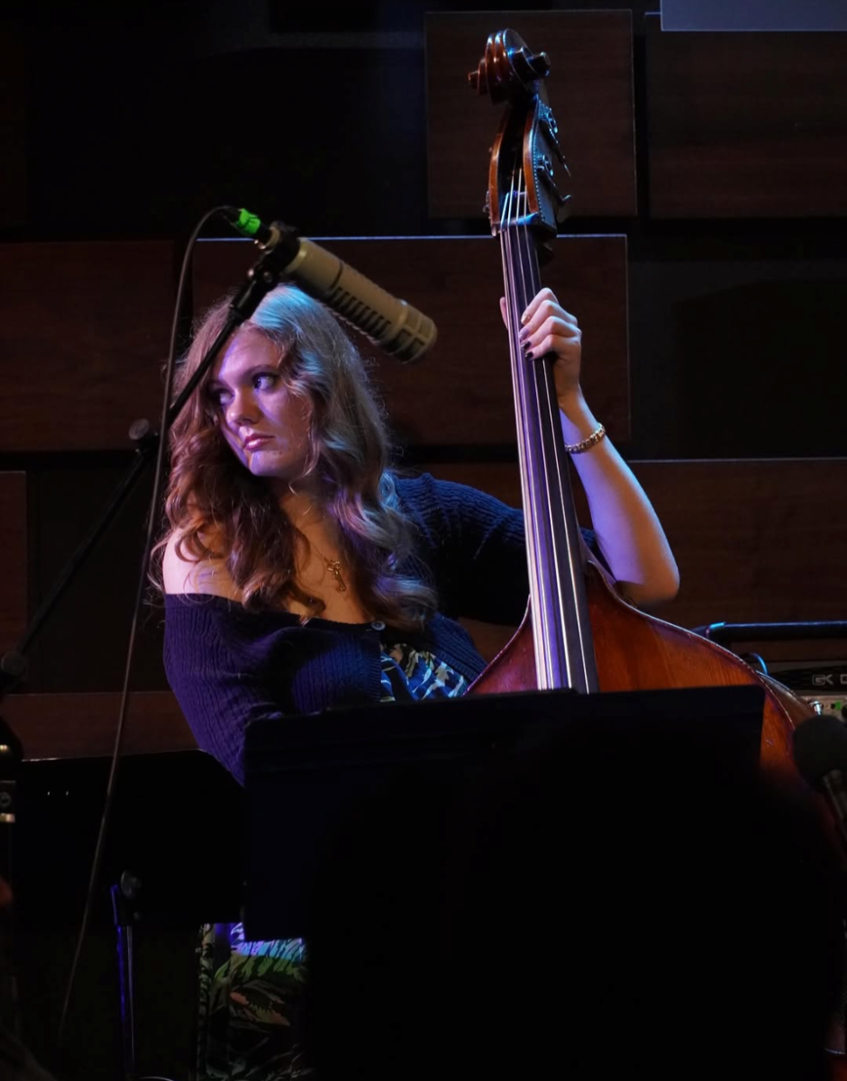 Lutheran High School South senior Mara Queen performs on the upright bass. Photo courtesy of Kippin Schelp.