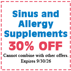 Healthy Shopper Sinus and Allergy Supplements 30% Off