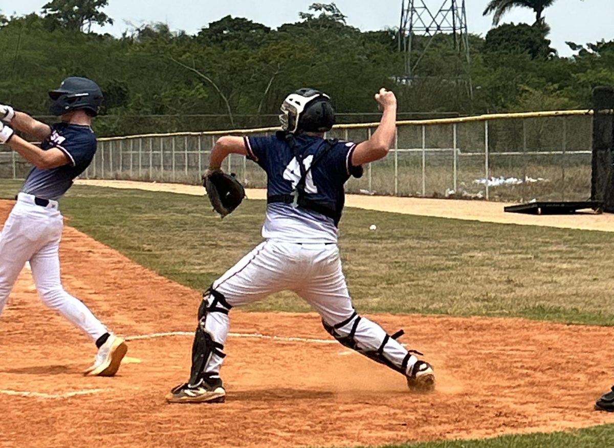 Catcher Aiden Hernandez throws the ball. Photo courtesy of Amy Hernandez.