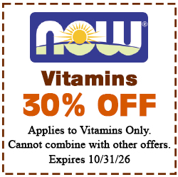 Healthy Shopper NOW Vitamins 30% Off