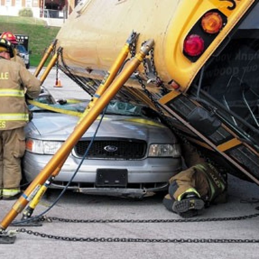 The Mehlville Fire Protection District conducted training on this retired school bus in October.