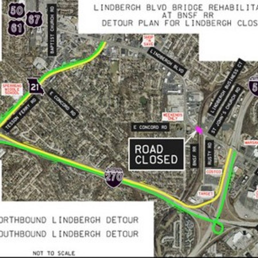 The official detour during bridge construction will route drivers onto Interstate 55, Interstate 270 and Tesson Ferry Road.