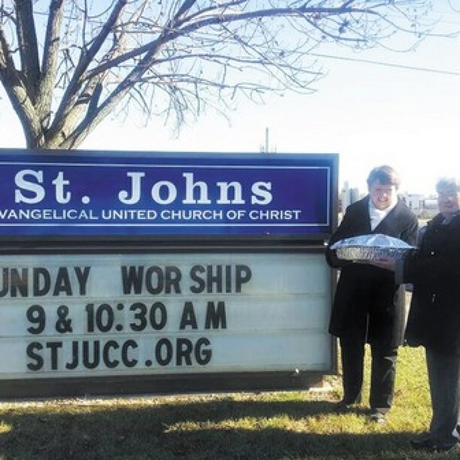 Pictured are the Rev. Debby Harness and Lions Club member Deanna Stark. 