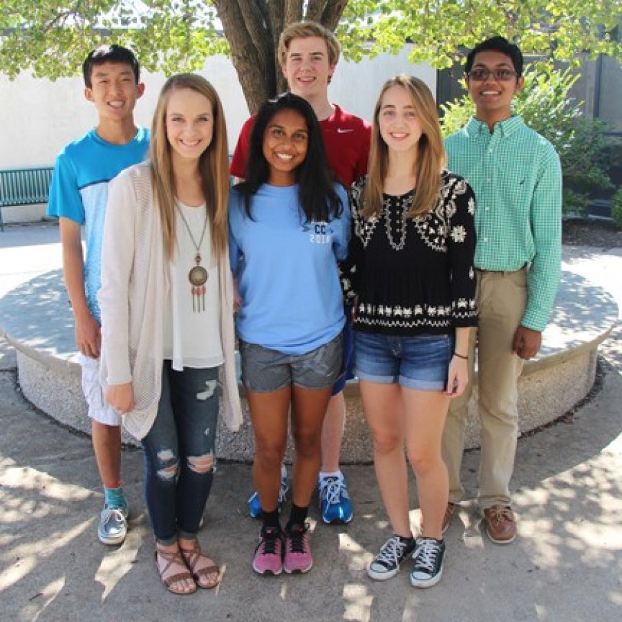 Lindbergh High School National Merit Scholarship Program semifinalists, back row, from left, are: Brett Kim, Nathan Collins and Rounak Bera. Front row, from left, are: Kaitlyn Crutchley, Shalaka Nimmagadda and Samantha Sample.